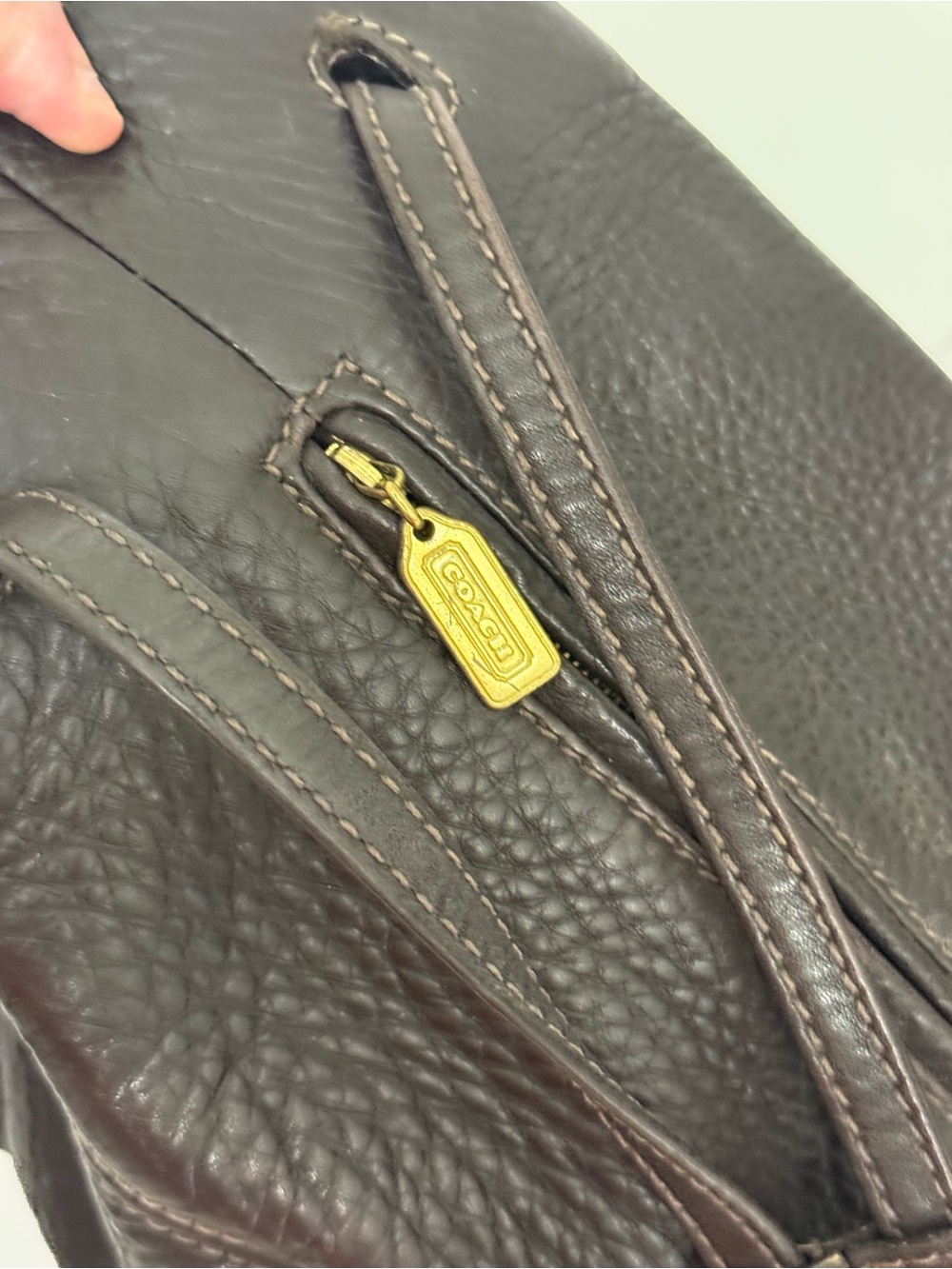 COACH Vintage Sonoma Sling Bag Natural Grain Leather Crossbody 4922 Brown - Picture 7 of 9